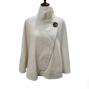 EUC East 5th women's tan wool blend one button circle cape, L/XL